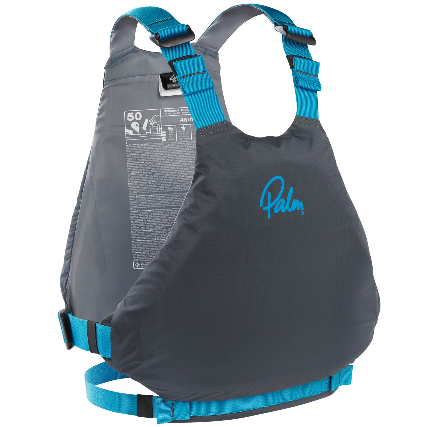Gilet De Flottabilité Palm Alphaa Pfd Kayak - Gris Jet