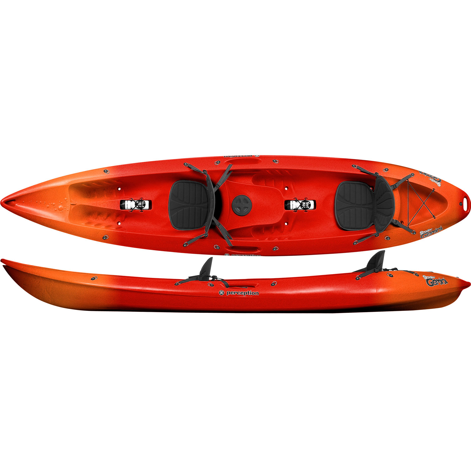 Perception Scooter Gemini Tandem Sit On Top Kayak - Rouge / Orange