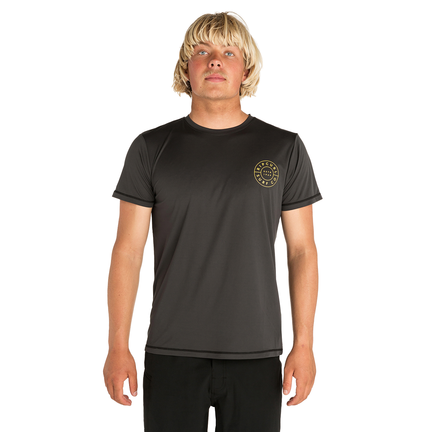 Rip Curl T-Shirt Uv Compass À Manches Courtes - Gris Foncé