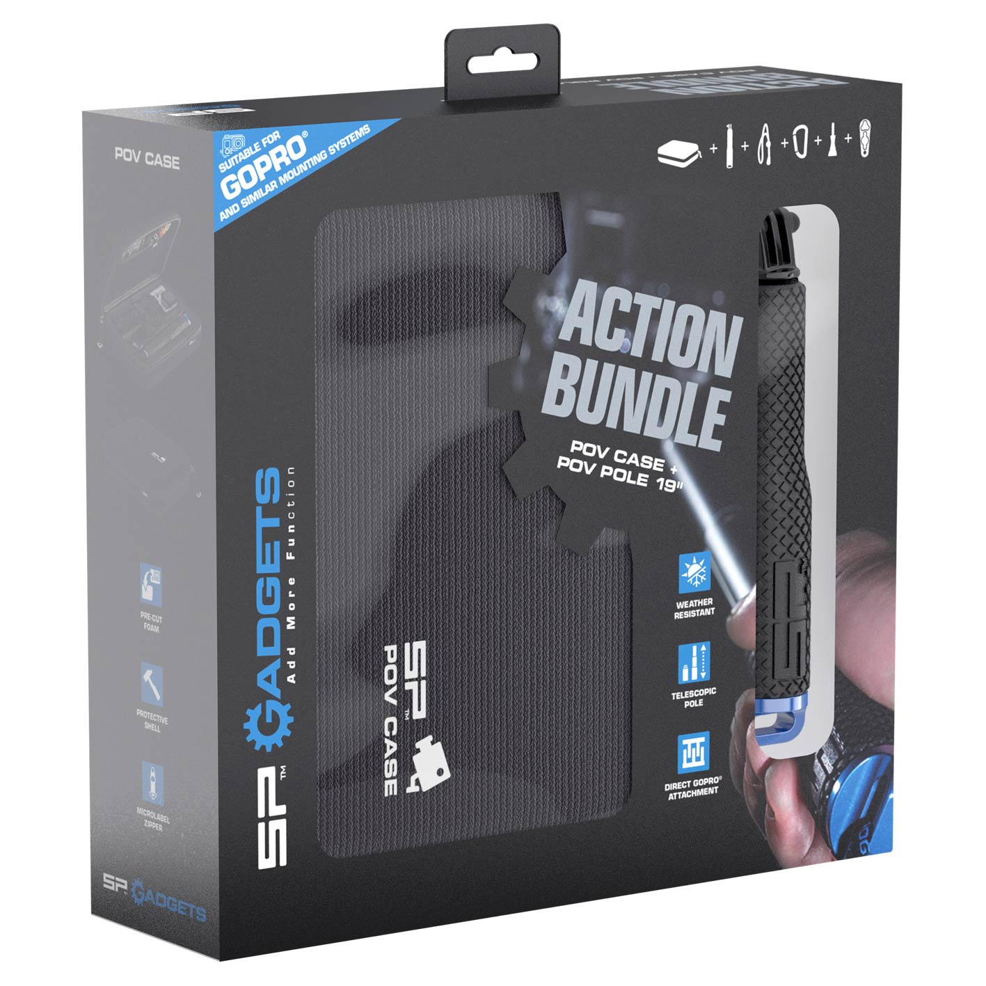 Sp Gadgets Action Bundle Case Pov Pole Et 19 Pouces - Noir