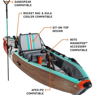 Bote Lono 12'6 Aero Kayak Gonflable - Cyprès Classique 126Iln22Cl