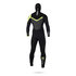 Mystic Legend Hooded 5/3 Gbs Combinaison De Bain Rapide À Sec - Noir / Lime