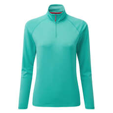 Gill Womens Uv Tec Long Sleeve Zip Tee - Turquoise - Uv009W