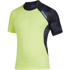 Mystic Crossfire Shortsleeve Rash Vest - Navy / Lime - 200148 Mystic Crossfire Shortsleeve Rash Vest - Navy / Lime - 200148