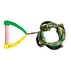 Corde De Surf Hyperlite De 25 Pieds Avec Poignée - Rasta Corde De Surf Hyperlite De 25 Pieds Avec Poignée - Rasta