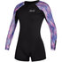 Mystic Womens Diva 2 / 2Mm F-Zip Longarm Shorty Combinaison - Noir / Violet 200071