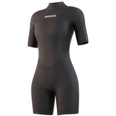 Mystic Womens Brand 3/2Mm Back-Zip Flatlock Shorty Combinaison - Noir 210323