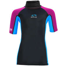 Sola Junior Manches Courtes Rashvest - Magenta / Turquoise A1743