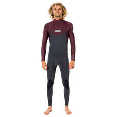 Combinaison Rip Curl Dawn Patrol 5/3 Mm Avec Fermeture Éclair Poitrine - Vin Wsm9Gm - 2E