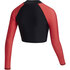 Mystic Womens Jayde Long Crop Rashvest - Noir/rouge 230158