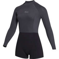 Mystic Womens Lunar 2/2Mm Back-Zip Longarm Shorty Combinaison - Noir 230111