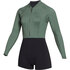 Mystic Womens Lunar 2/2Mm Front-Zip Longarm Shorty Combinaison - Olive 230112