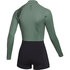 Mystic Womens Lunar 2/2Mm Front-Zip Longarm Shorty Combinaison - Olive 230112