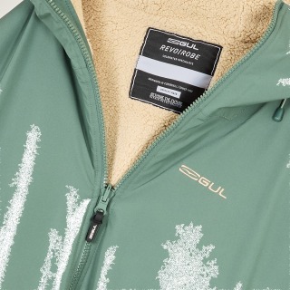 Poncho De Change Imperméable À Capuche Gul Junior Evo Robe 2026 - Vert/Taupe