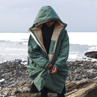 Poncho De Change Imperméable À Capuche Gul Junior Evo Robe 2026 - Vert/Taupe