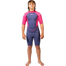 Combinaison De Plongée Courte Gul Junior Response Natur 3/2 Mm 2026 - Bleu/Rose Re3322
