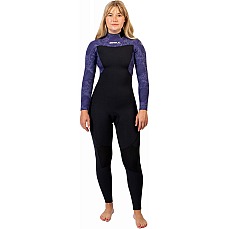 Combinaison De Plongée Gul Flexor Yulex 4/3 Mm Bs À Fermeture Éclair Dorsale Pour Femme - Noire / Tye Bird Fx1223 Combinaison De Plongée Gul Flexor Yulex 4/3 Mm Bs À Fermeture Éclair Dorsale Pour Femme - Noire / Tye Bird Fx1223
