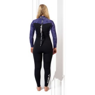 Combinaison De Plongée Gul Flexor Yulex 4/3 Mm Bs À Fermeture Éclair Dorsale Pour Femme - Noire / Tye Bird Fx1223