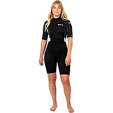 Combinaison Shorty Gul Response Natur 3/2 Mm Pour Femme 2026 - Noir/Scatterpalm Re3318