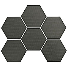 Tampons Hexagonaux Seadek - Tampons Hexagonaux Auto-Adhésifs Antidérapants 150 Mm 3 Mm - Noir [6 Pack]