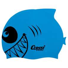 Bonnet De Bain Cressi Kids Shark Silicon - Bleu Clair