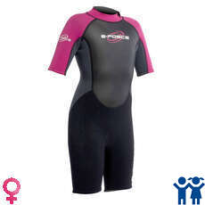 Gul Junior Filles G-Force 3Mm Shorty Wetsuit - Noir / Rose Foncé Gul Junior Filles G-Force 3Mm Shorty Wetsuit - Noir / Rose Foncé