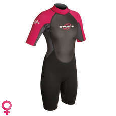 Gul Womens G-Force Flatlock Shorty 3Mm Néoprène - Noir / Rose Gul Womens G-Force Flatlock Shorty 3Mm Néoprène - Noir / Rose