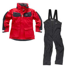 Côte Gill Sailing Veste Et Pantalons Kit Combo - Rouge