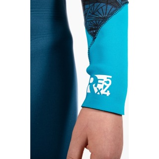 Combinaison De Plongée Gul Junior Response 5/4 Mm Avec Fermeture Éclair Poitrine Et Dorsale - Marine/Cyan Re1251
