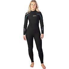 Combinaison De Plongée Gul Response Pour Femme, 4/3 Mm, Coutures Invisibles, Fermeture Éclair Dorsale - Noir Re1248
