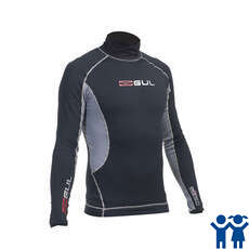 Gul Evotherm Junior Flatlock À Manches Longues Rash Guard - Noir / Gris