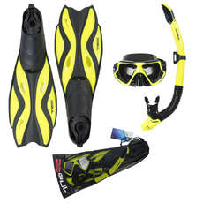 Gul Tarpon Mask / Snorkel / Fin Set - Jaune / Noir Gul Tarpon Mask / Snorkel / Fin Set - Jaune / Noir