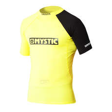 Gilet Rash À Manches Courtes Mystic Chest Logo - Jaune Gilet Rash À Manches Courtes Mystic Chest Logo - Jaune
