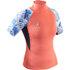 Gul Junior Girls Rashvest Manches Courtes - Corail / Gris - Rg0345-B7