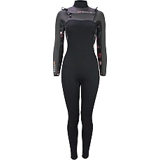 Combinaison De Plongée Sola Nova 5/4 Mm Pour Femme, Fermeture Éclair Frontale - Noir/Ardoise Combinaison De Plongée Sola Nova 5/4 Mm Pour Femme, Fermeture Éclair Frontale - Noir/Ardoise