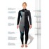 Combinaison De Plongée Gul Flexor Yulex 4/3 Mm Bs À Fermeture Éclair Dorsale Pour Femme - Noir / Scatter Palm Fx1223