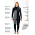 Combinaison De Plongée Gul Flexor Yulex 4/3 Mm Bs À Fermeture Éclair Sur La Poitrine Pour Femme - Noir / Tie Bird Fx1226