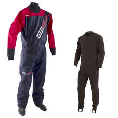 Combinaison Étanche Gul Gamma À Glissière Avant - Marine / Rouge - Sous-Combinaison Inc
