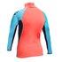 Gul Junior Flatlock Manches Longues Rashguard - Coral / Turquoise