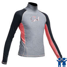 Gul Junior Flatlock Manches Longues Rashguard - Marl / Noir Gul Junior Flatlock Manches Longues Rashguard - Marl / Noir