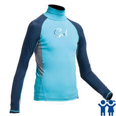 Gul Junior Flatlock Manches Longues Rashguard - Turquoise / Marine Gul Junior Flatlock Manches Longues Rashguard - Turquoise / Marine