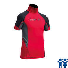 Gul Junior Flatlock Manches Courtes Lycra - Rouge / Noir Gul Junior Flatlock Manches Courtes Lycra - Rouge / Noir