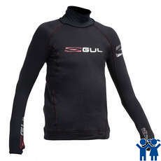 Gul Junior Flatlock Manches Longues Thermique Rashguard - Noir / Noir Gul Junior Flatlock Manches Longues Thermique Rashguard - Noir / Noir