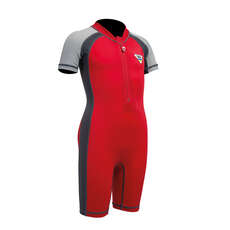 Gul Junior Flatlock Protection Uv Sunsuit - Rouge / Gris