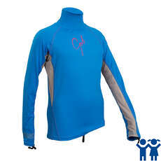 Gul Junior Girls Manches Longues Rashvest - Bleu / Argent Gul Junior Girls Manches Longues Rashvest - Bleu / Argent