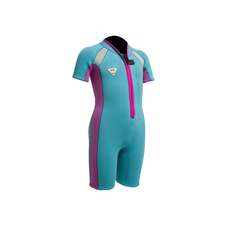 Gul Junior Seaspray 3 / 2Mm Fz T2 Shorty Wetsuit - Turquoise / Rose