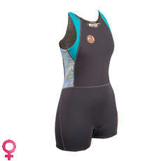 Gul Femmes Surflite 3Mm Fl Short Jane Wetsuit - Graphite / Sarcelle