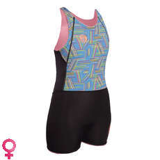 Gul Ladies Surflite 3Mm Flatlock Short Jane Wetsuit - Noir / Lignes Gul Ladies Surflite 3Mm Flatlock Short Jane Wetsuit - Noir / Lignes
