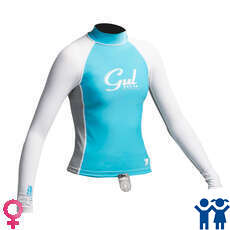 Rashguard Gul Surf Junior Féminin À Manches Longues 2,015 - Turquoise / Argent Rashguard Gul Surf Junior Féminin À Manches Longues 2,015 - Turquoise / Argent