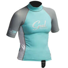 Gul Surf Juniors Filles À Manches Courtes Lycra - Glacier / Blanc